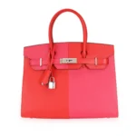 HERMES  Epsom Casaque Birkin Sellier 30 Rouge Coeur Rose Extreme Bleu Zanzibar