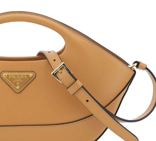 Prada Camel Leather Small Panier Cross Body Handbag