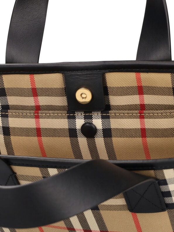 Burberry Check leather-trimmed tote bag