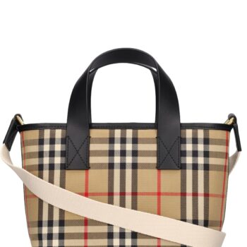 Burberry Check leather-trimmed tote bag