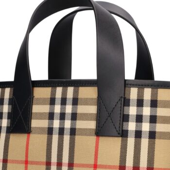 Burberry Check leather-trimmed tote bag