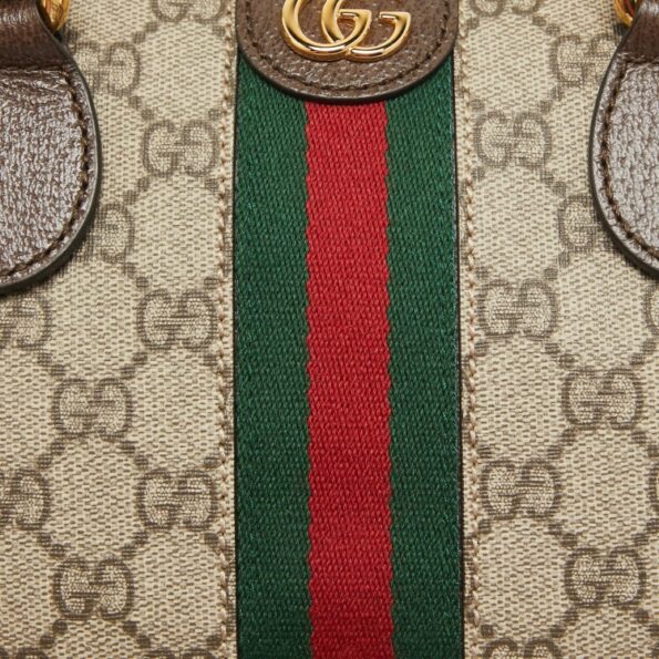 Gucci Brown/Beige GG Canvas and Leather Medium Ophidia Satchel duffle bag